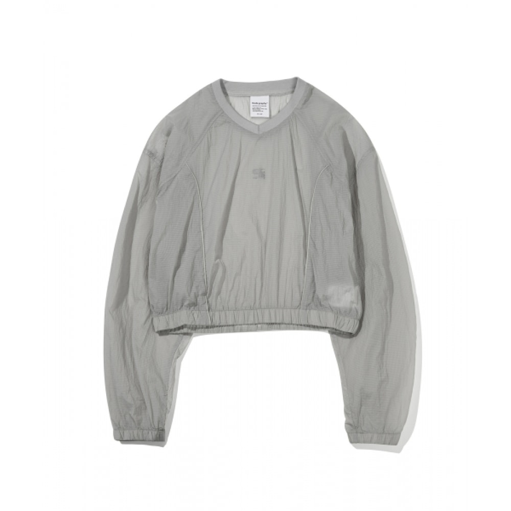 CODEGRAPHY WAVEロゴシンボルクロップ化繊トレーナー_グレー