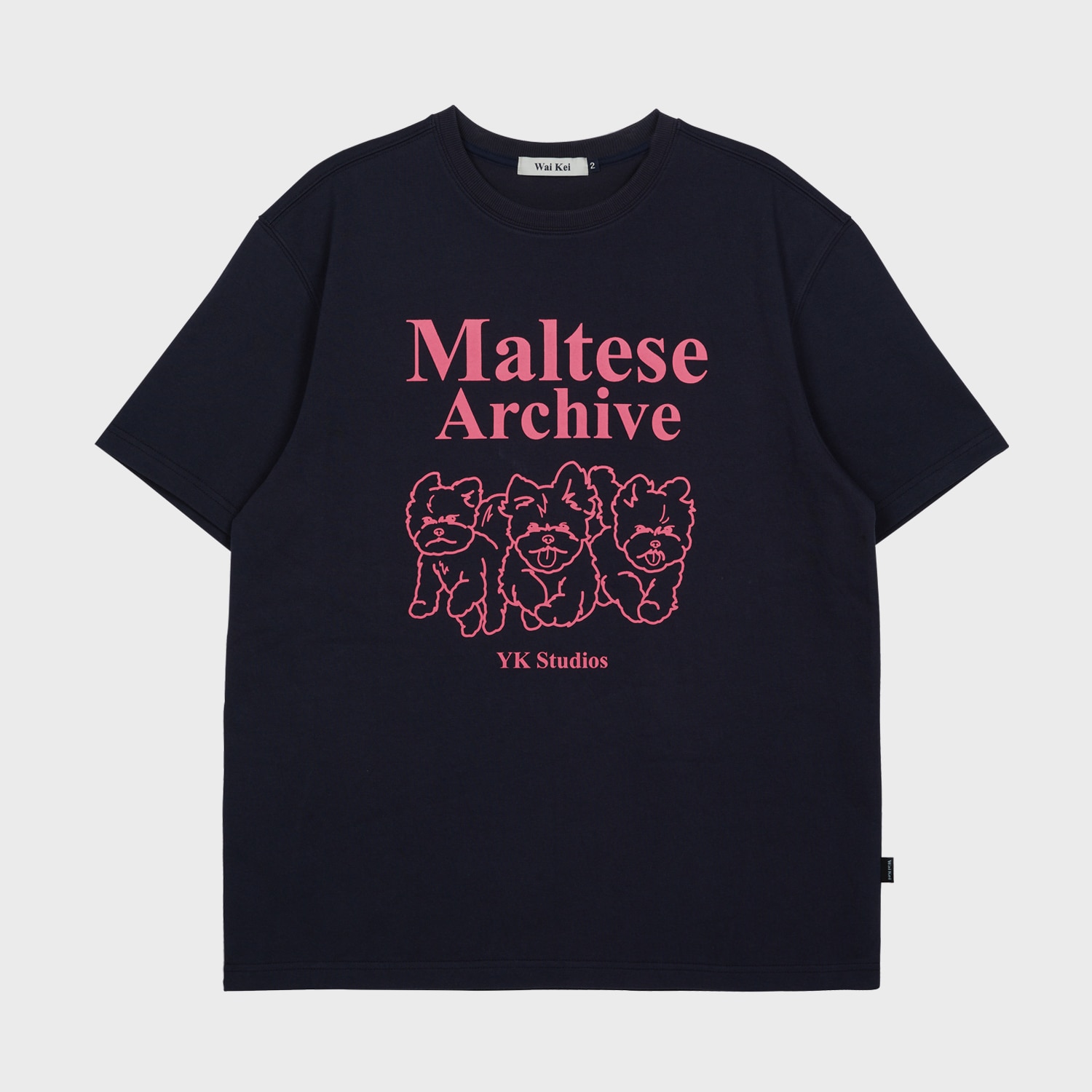 Maltese archive line graphic half sleeve tshirts NAVY
