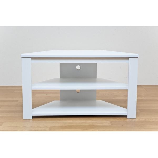コーナーテレビ台/テレビボード (幅80cm) ホワイト(白) 『Wega』 コード穴付き
