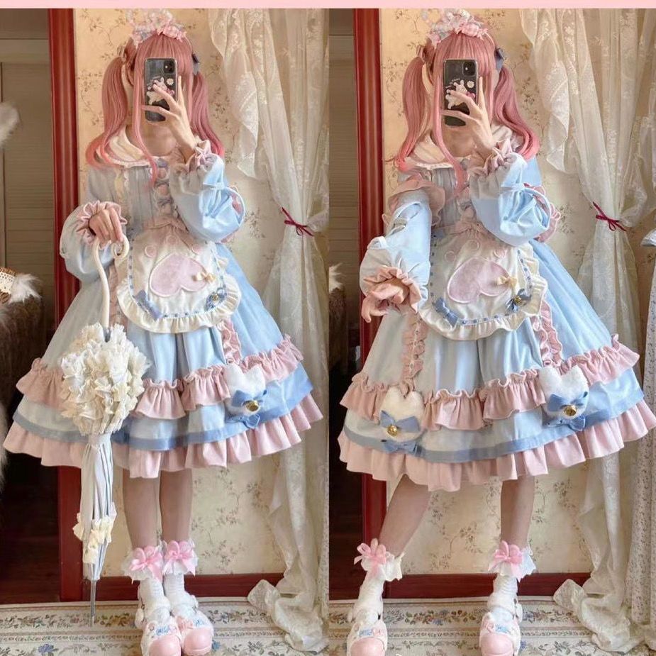 cos ロリータドレス 正規版オリジナルロリータワンピース猫スイーツステーション四季のロリータかわいいスカート