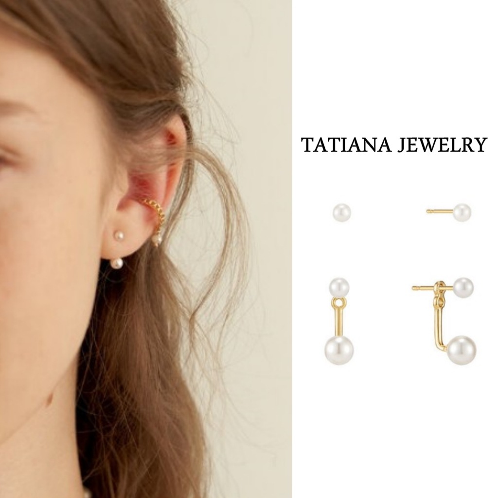 【TATIANA】 Pearl Ear Jaket Earring SET ピアス (SE0142)