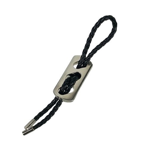キーホルダー/チャーム チャーム - ブラック シルバー レザー Ag925 ユニセックス 編込み【本物保証】