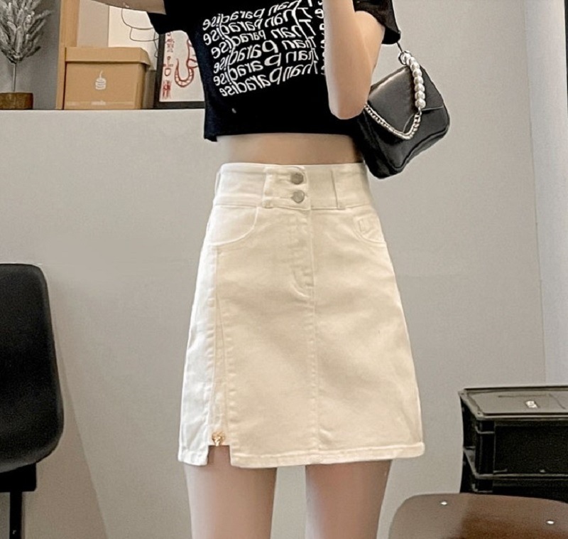 ハイウエスト デニムスカートパンツ ショートスカート ショートパンツ ショート丈 Aライン デニム 大人可愛い シンプル カジュアル おしゃれ ラフ キュート 無地 春 夏 秋 冬 オールシーズン