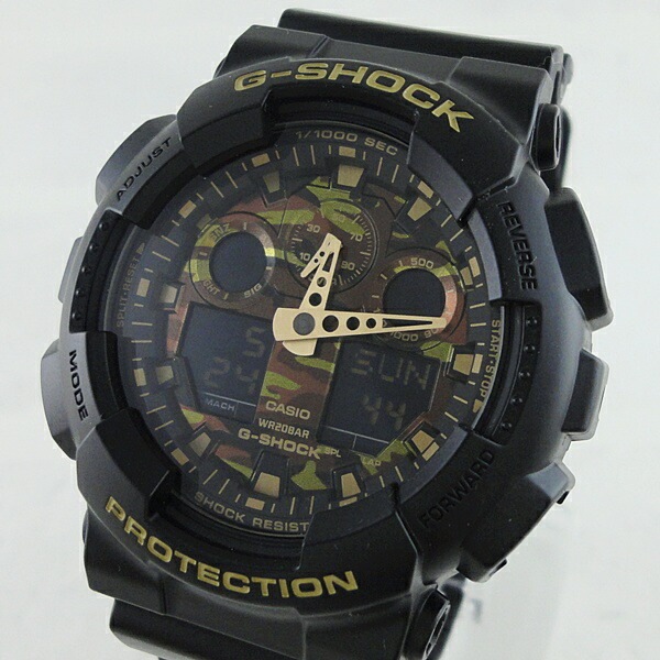 国内正規品 カシオ G-SHOCK ジーショック 腕時計 手表 メンズ 迷彩 カモフラージュシリーズ 20気圧防水 GA-100CF-1A9JF ビジネス 男性 誕生日ギフト 記念日 ポイント消化メンズ腕時計