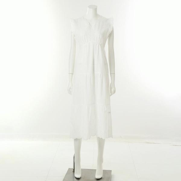 レースロマンチッククラシックノースリーブ女性ガウンVGNA209IVCSG