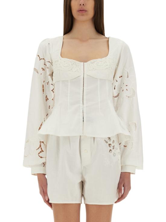 MARINE SERRE Women Tops WSI028A UWOV0007WH10 WHITE