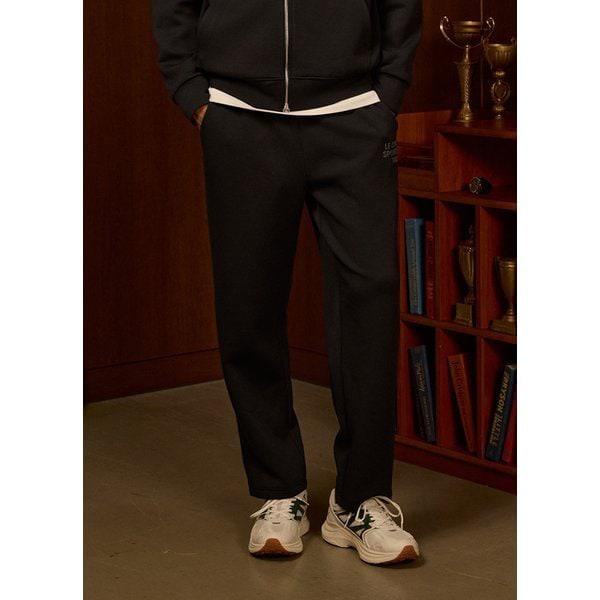 クッション紙エッセンシャルレギュラーストレートパンツ BLK / QQ323LFP95 / 男女共用パンツ