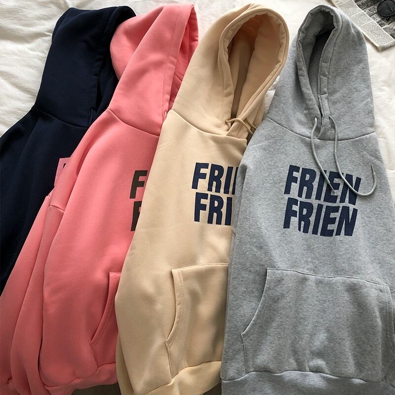 5color レディース トップス パーカー ロゴスウェットパーカー フーディ ドロップショルダー