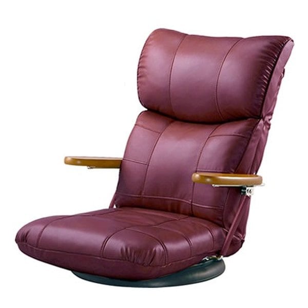 木肘スーパーソフトレザー座椅子 蓮（れん） ハイバック/360度回転盤付/WIN YS-C1364 WIN 20,491円