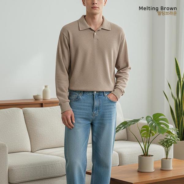 メンズ長袖Tシャツ ニットカラーTシャツ AM26