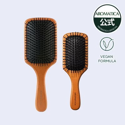 Qoo10] アロマティカ 【公式】 ウッドスカルプヘアブラシM,L : ヘア
