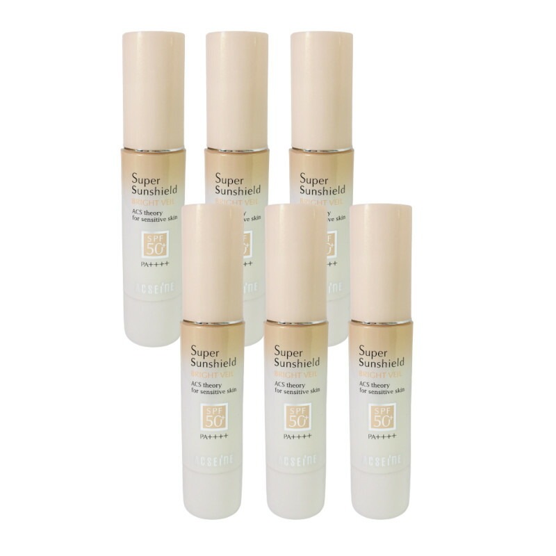 スーパーサンシールド ブライトヴェール 02 クリームベージュ SPF50+PA++++ 22g 6個セット 日焼け止め 化粧下地 UVケア 紫外線対策 低刺激 ノンケミカル ウォータープルーフ