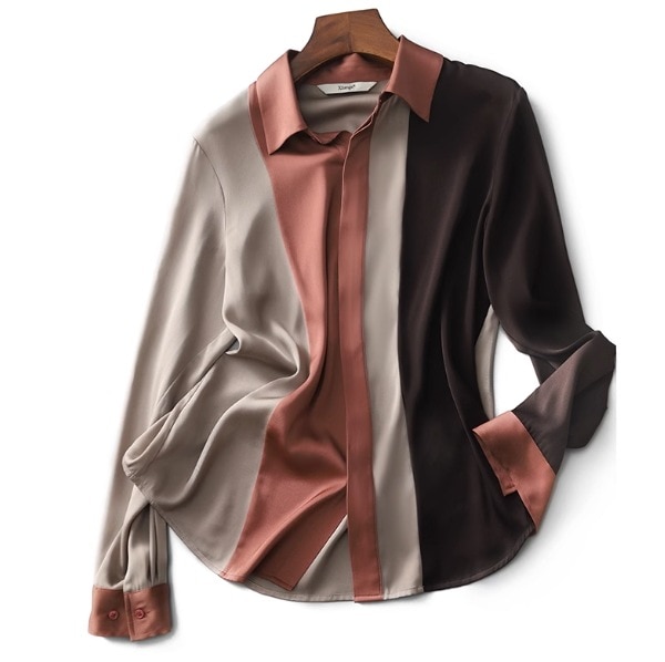 トップス シャツ ブラウス ラウンド丈 長袖 襟付き シャツカラー デザイン 美ライン ニュアンス 光沢 スタイルアップ ドラマチック かわいい 大人可愛い きれいめ シンプル カジュアル 大人