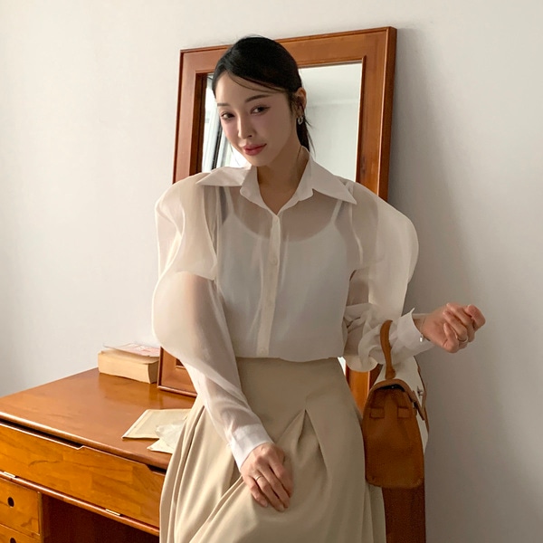 韓国 東大門 シースルー シャツ ブラウス