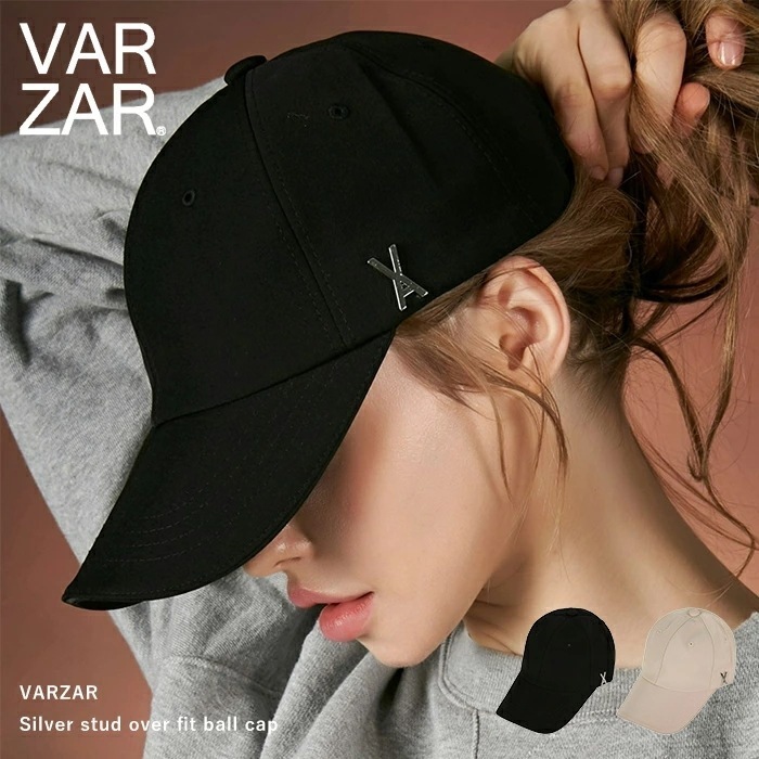 【送料無料】VARZAR / Silver stud over fit ball cap バザール シルバー スタッズ オーバーフィット ベースボール キャップ 帽子 ハット レディース メンズ 深め