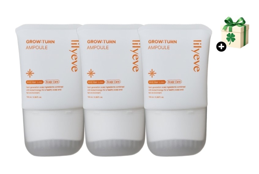 【ヘアケアアンプル100ml 1+1+1】グローターン 抜け毛ケア ブラシアンプル 100ml × 3本セット 脱毛ケアアンプル/ ヘアケア／ヘアエッセンス / 頭皮ケア／脱毛ケアソリーション/育毛剤
