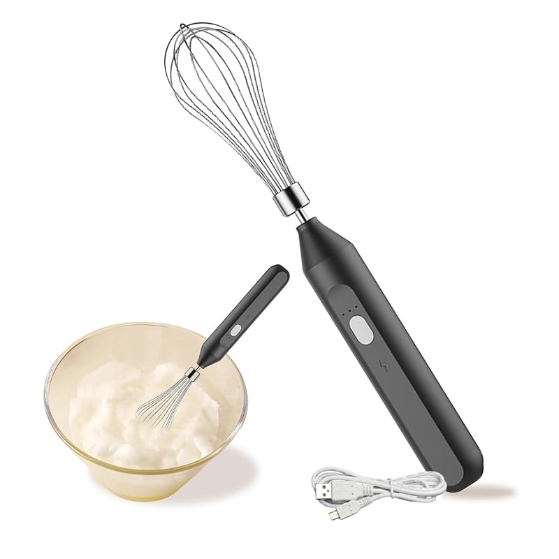 Aseech【長時間連続駆動ハンドミキサー 】泡立て器 電動 小型 軽量小型サイズ泡立て器 コードレス 3段階切替 お手入れ簡単 電源コード 離乳食 氷も砕ける フードプロセッサー 泡立て器 電動