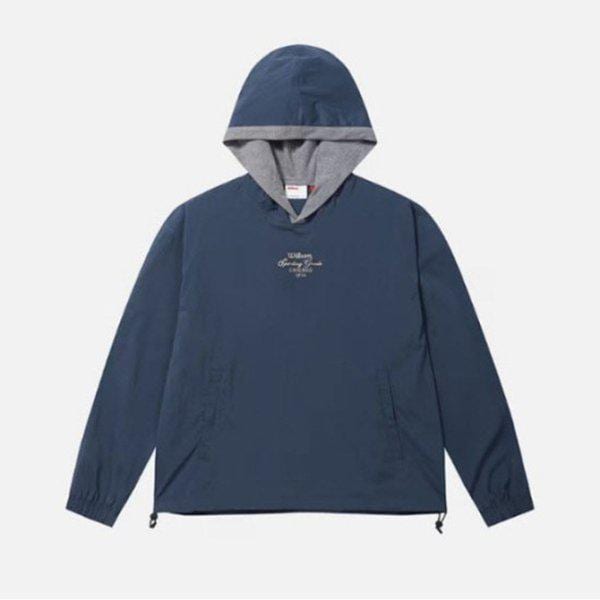 長袖Tシャツ JQS W243001LHD93-DNY 男性ハイブリッドフード付きピステ