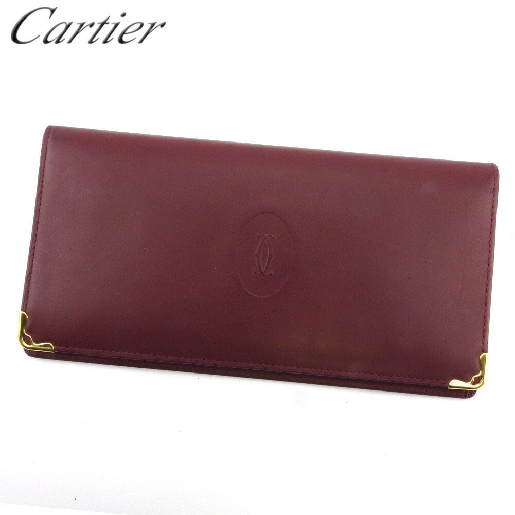 長札入れ 札入れ マストライン レディース メンズ ボルドー ゴールド 中古長財布