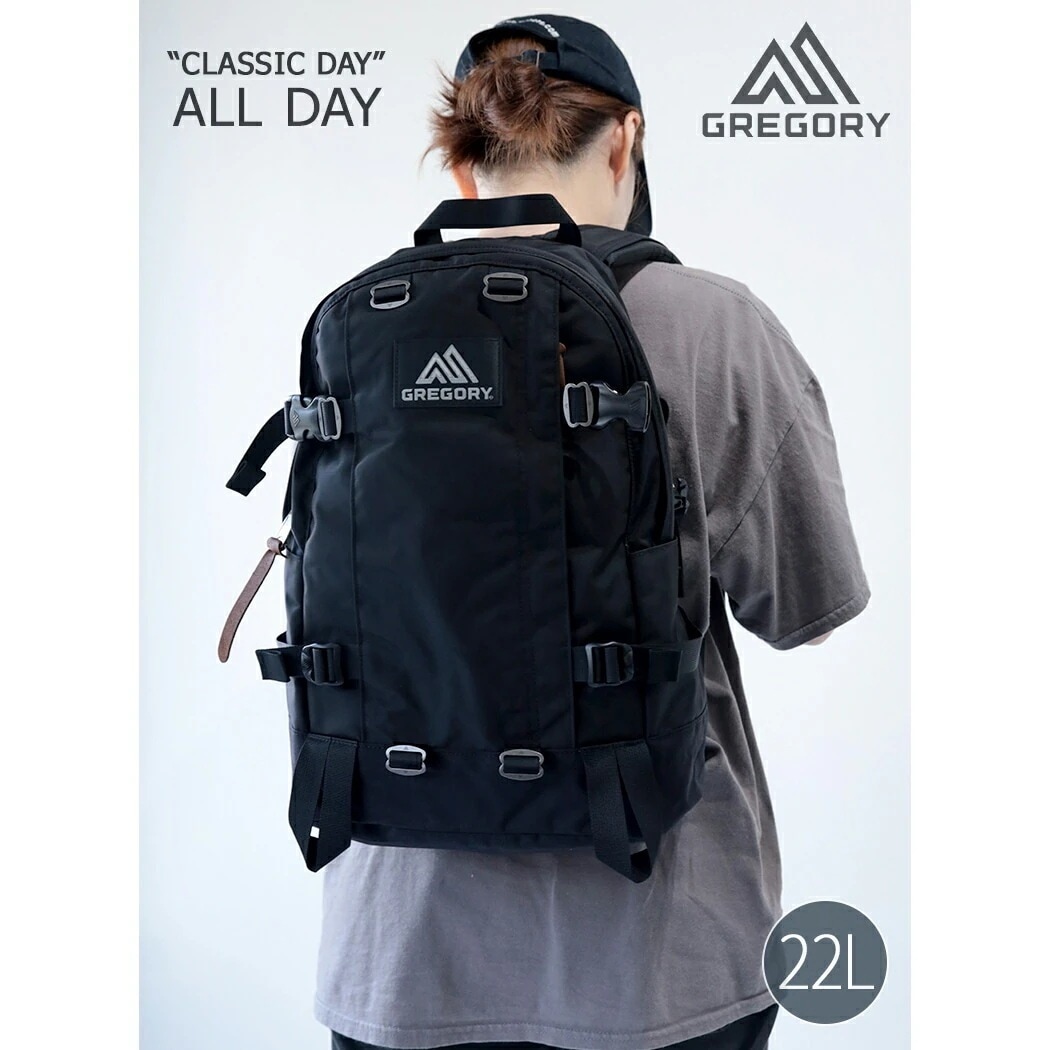 GREGORY グレゴリー オールデイ バッグ ALL DAY PACK BLACK ( 黒 リュック ナイロン 鞄 かばん メンズ レディース 1410181041BLACK )