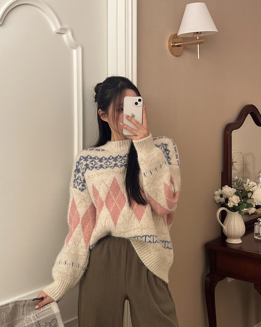 [MAYBINS] アーガイル柄ニット