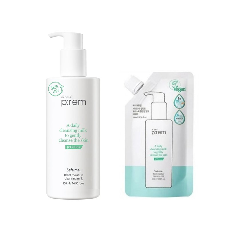 セーフミーリリーフ モイスチャークレンジングミルク 500ml+詰め替え100ml(大容量)