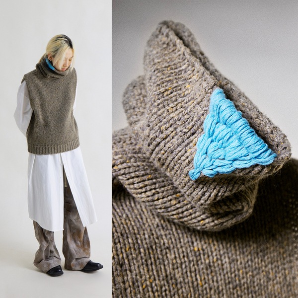 22AW ワッペンハンドメイドヴィンテージニットベスト