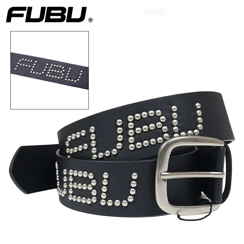 フブ ベルト FUBU レザーベルト 本革 牛革 メンズ レディース ブランド 大きいサイズ ブラック 黒