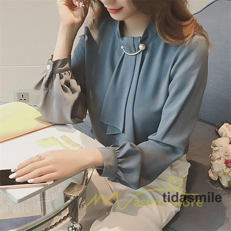 【新作入荷】気質 長袖シャツ 長袖ブラウス レディース 秋物 シャツレディース ブラウスシャツ オフィス シフォンブラウス 30代40代50代 リボン フリル トップス 4色 白ブラウス OL