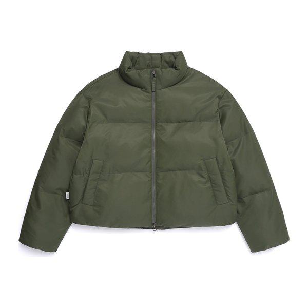 N254WPD901 女性 セミクロップ ハイネック パディングジャンパー OLIVE KHAKI