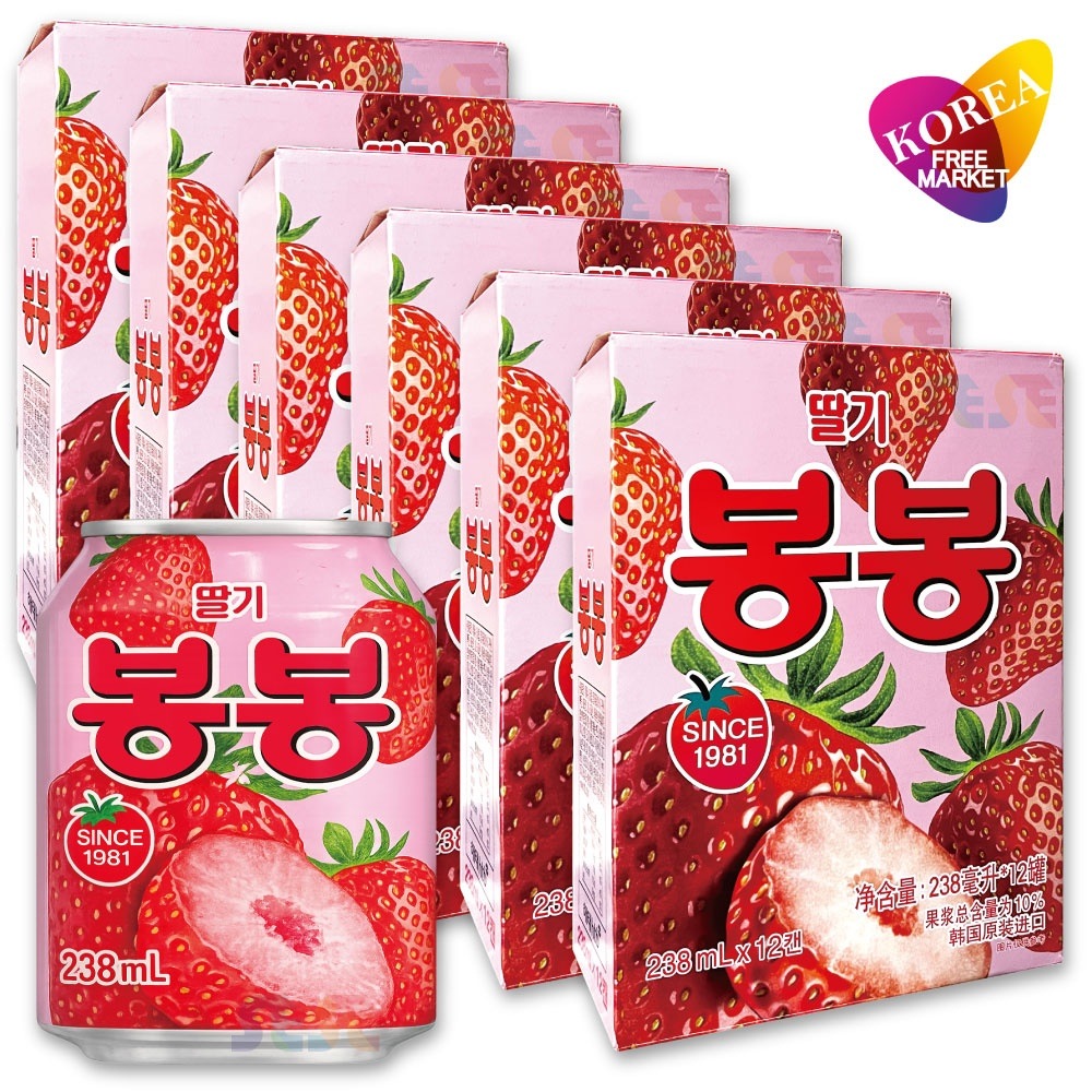 いちご ボンボン 238ml 72本 (12本入り x 6BOX) / 缶 韓国飲料 ドリンク