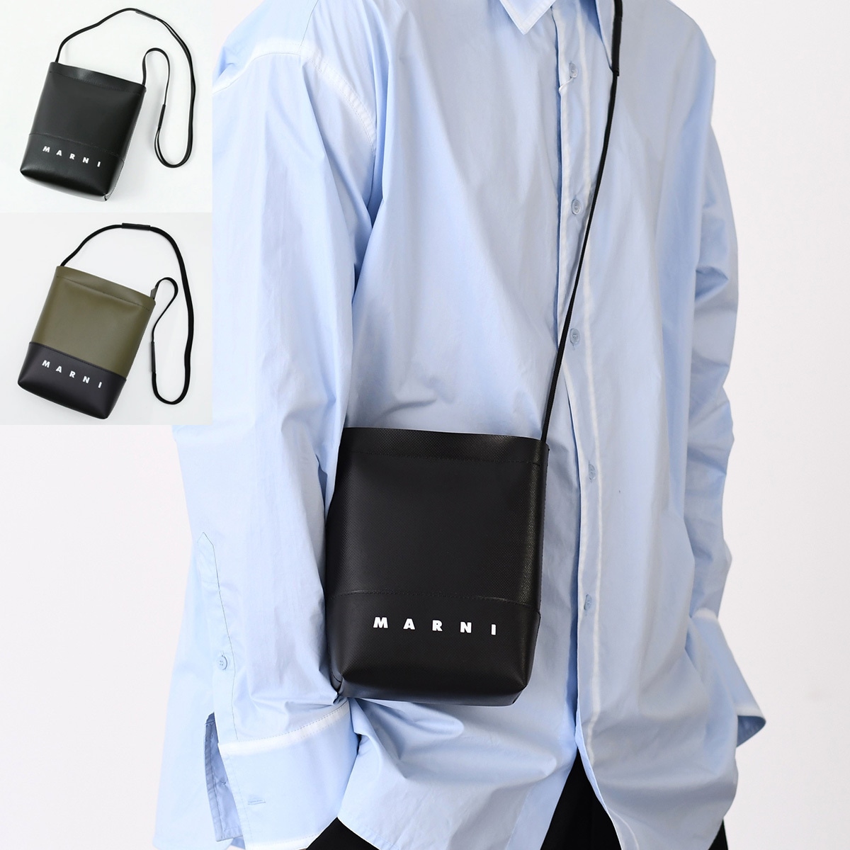 バッグ ショルダーバッグ シューレースストラップ付き クロスボディバッグ SBMQ0068A0 P5769 メンズ ユニセックス ブラック おすすめ