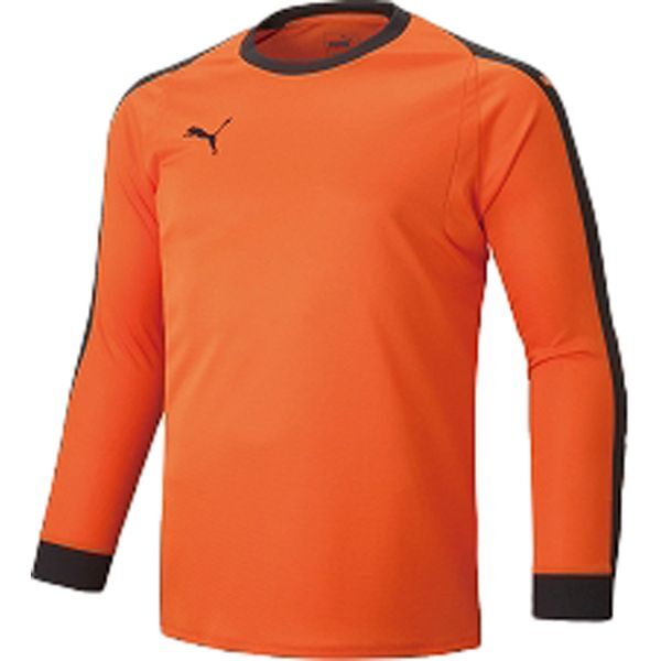 プーマ サッカーウエア LIGA ジュニア GK シャツ パッドツキ ゴールデン ポピー×プーマ ブラック 140 729966 04