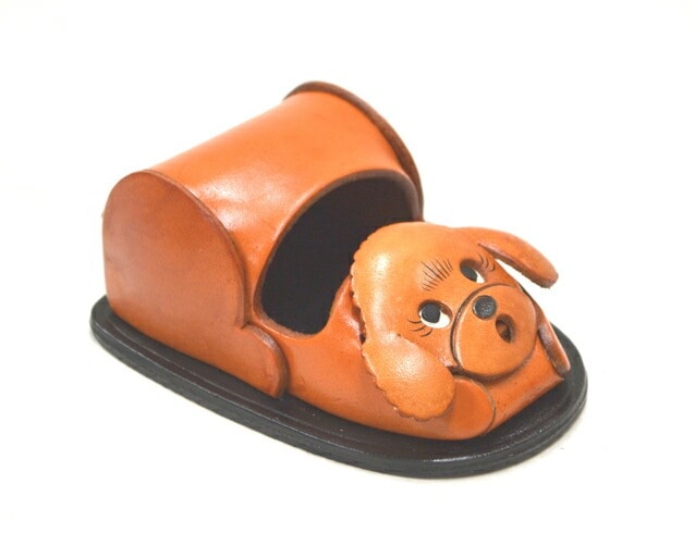 スマホスタンド トイプードル レザー/本革 VANCA/バンカクラフト