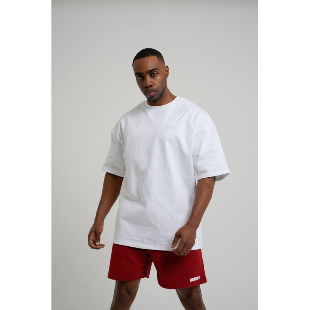 ラフアスレチック [ヘビーコットン] トーンオントーンオリジナルロゴTシャツ-ホワイト