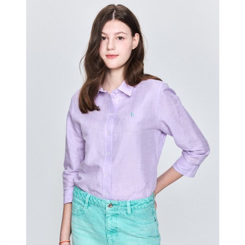 [25SS] リネンブレンド 3/4 シャツバイオレットバイオレット HSSH5BC38V1