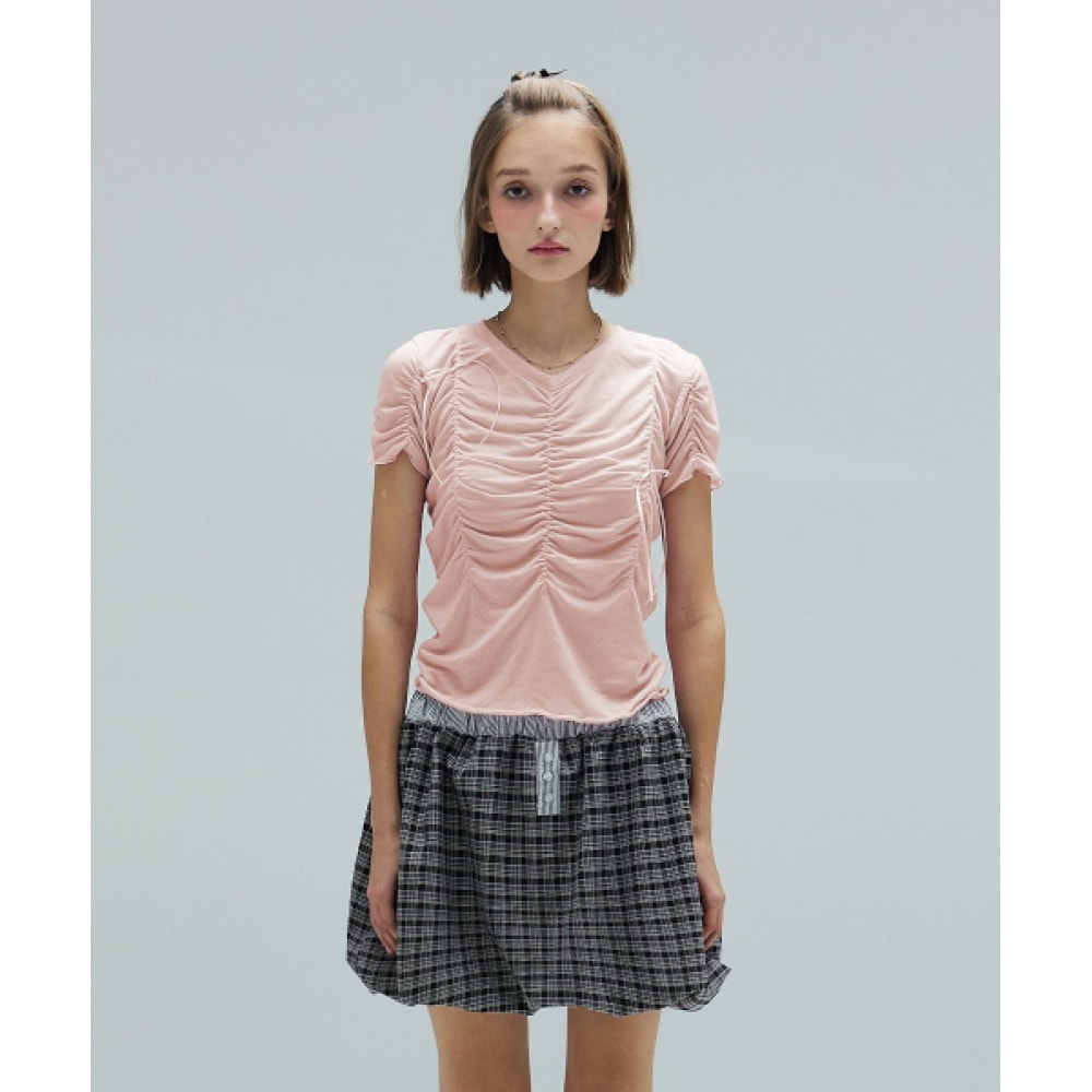 親愛なるストーカー サーシャシルキーシャーリングTシャツ-ピーチ 5,317円