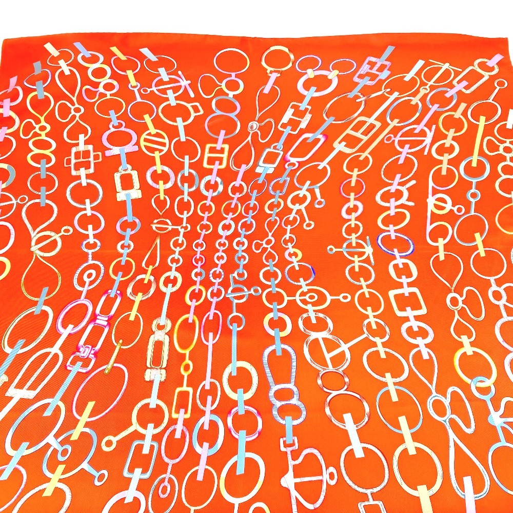 スカーフ DO RE BOUCLES ドレブックル カレ90 カレ 90 シルク オレンジ