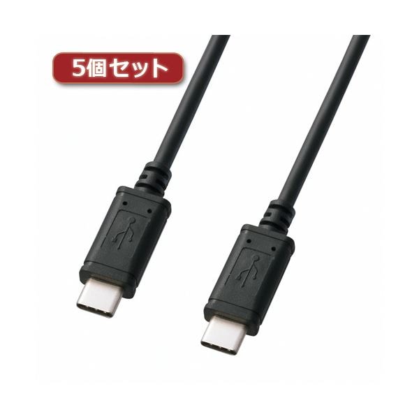 5個セット サンワサプライ USB2.0TypeCケーブル KU-CC05X5