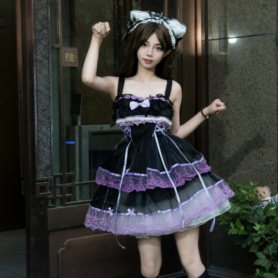 【送.料.無.料.急速発送】ロリータ洋装バレエ風jskキャミソールワンピース