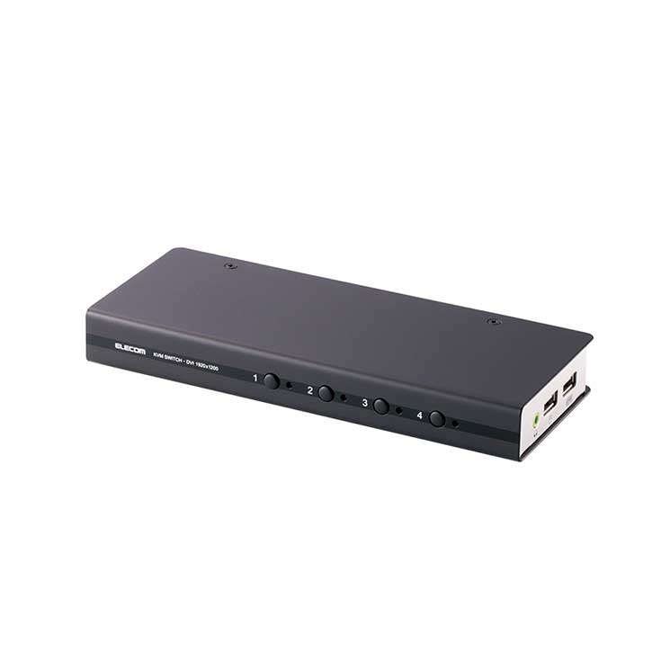 エレコムパソコン切替器 DVI対応 BOX型 4ポート