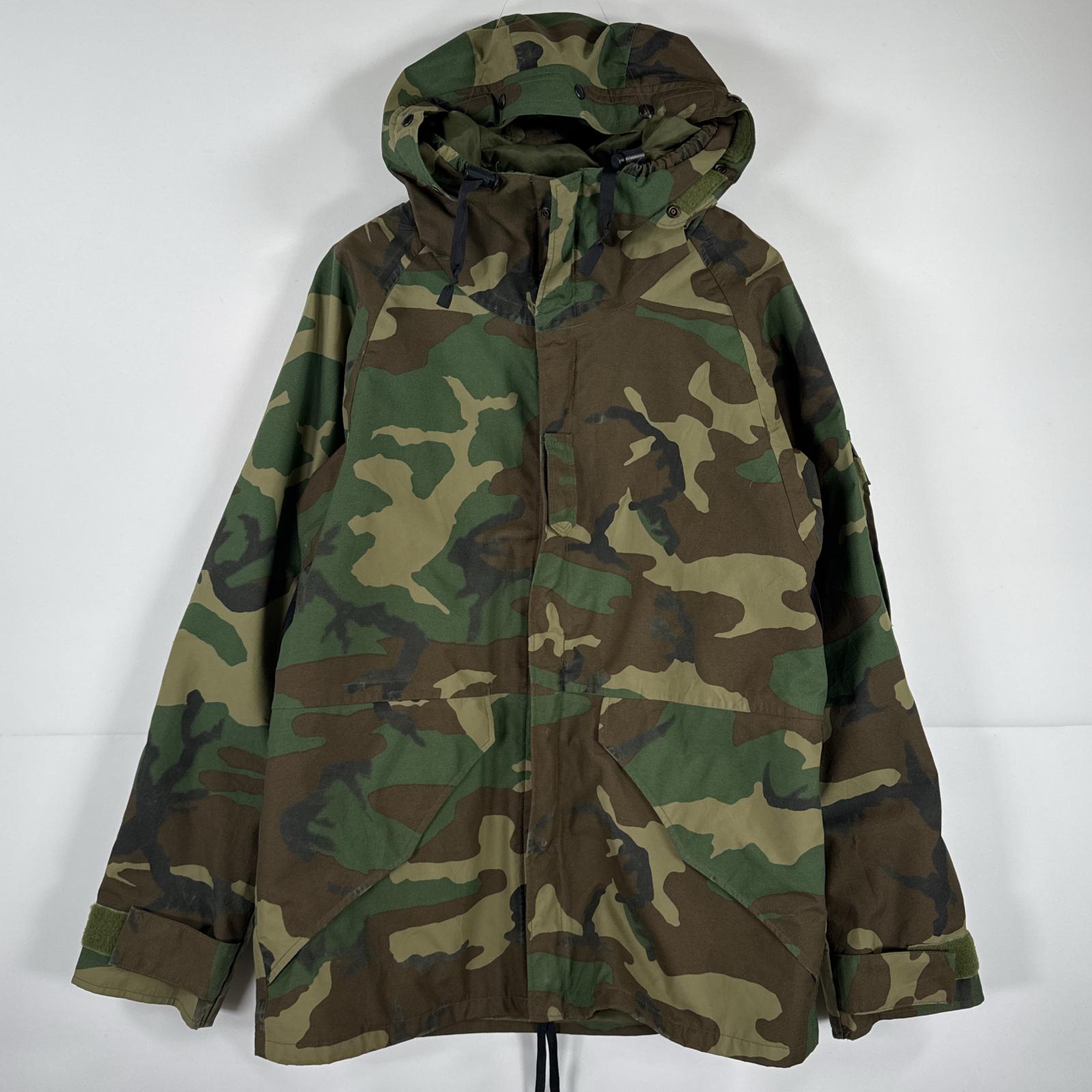 古着 90s/90年代 ヴィンテージ ミリタリージャケット ECWCS GORE-TEX ウッドランドカモ ゴアテックスパーカー 迷彩 small regular グリーン メンズ