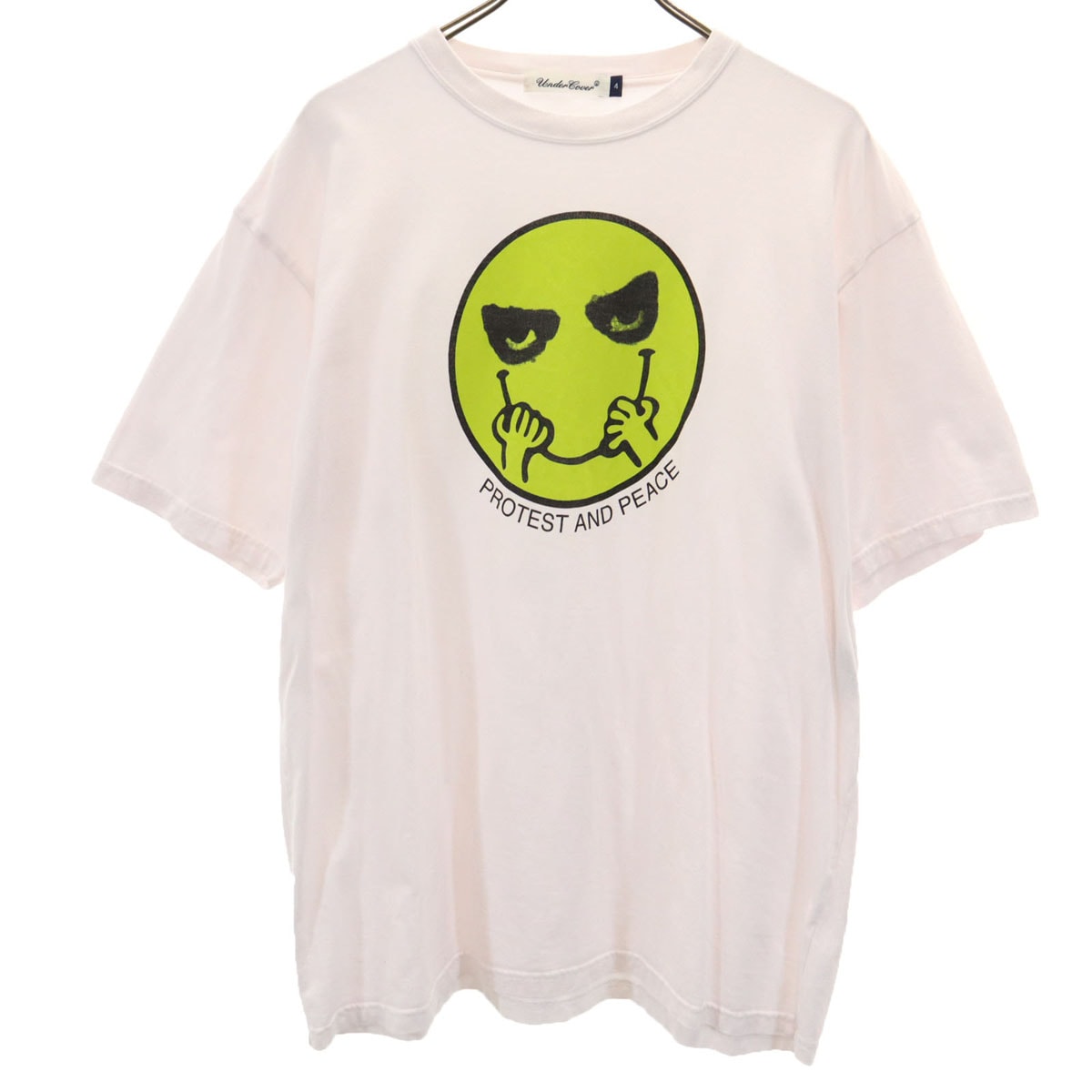 日本製 ニコちゃん 半袖 プリント Tシャツ 4 ホワイト メンズ 古着