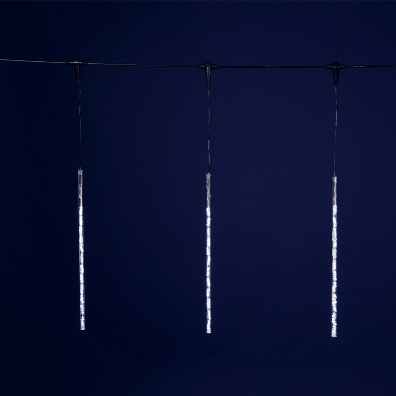 ホワイトLEDスノードロップライト(50cm×10本) 【 ネット つらら クリスマス飾り クリスマスパーティー 装飾 雑貨 吊り下げ デコレーション パーティーグッズ 電飾 イルミネーションライト