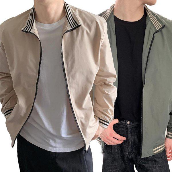 メンズウインドブレーカーブルゾンライン配色ジップDMES-JKS-STS14356943