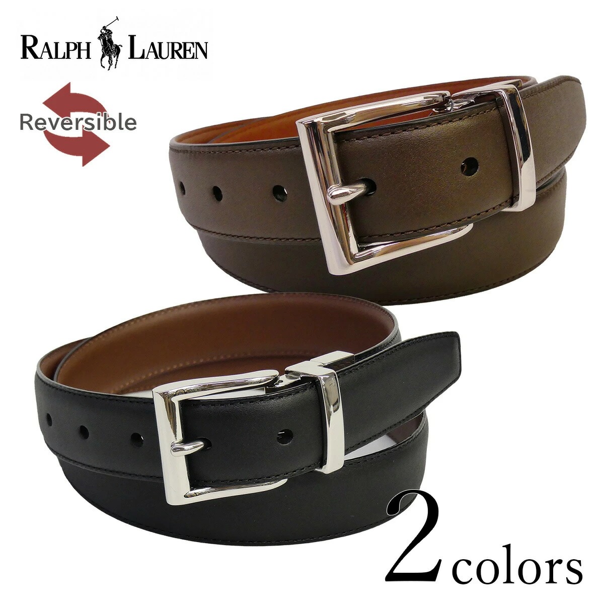 リバーシブル メンズ レザー ベルト 405913735 ラルフ 黒 茶 ブラック ブラウン 革 本革 牛革 ビッグサイズ ロングサイズ ビジネス プレゼント ギフト 8,851円