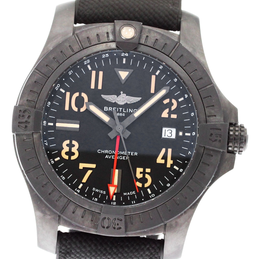 ブライトリング BREITLING V32395 アベンジャー GMT 45 ナイトミッション 自動巻き メンズ 保証書付き_877840【中古】