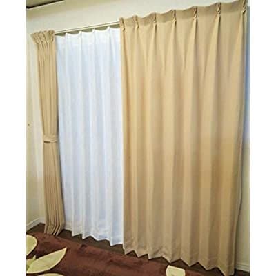 アンジェリカ　カーテン＆インテリア　遮光カーテン！！　サーブル２　幅100cm丈150cm　2枚組 (ベージュ， 1.2)