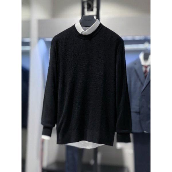 [] (カシミア+) グレー ラウンドネック ベーシックフィット ニットTシャツ 2344SP100430 (P003678791)