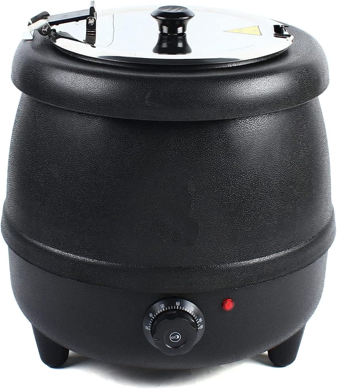 電気スープウォーマー10Lステンレススチールポットスープケトル温度30C-85C調整可能ヒンジ付き蓋と取り外し可能なステンレススチールインサートポット付きパーティー用フードウォーマービュ